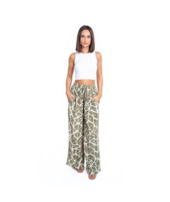 Pantalón Mujer Blanco Estampado - Moda Isla Bonita Glam, Tiro Medio, Lavado a Mano, Ideal para Otoño e Invierno,