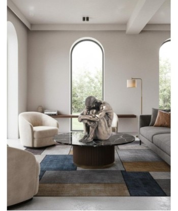 Figura Hombre Cabeza S/Rodillas en Resina, Estilo Clásico, Decoración Moderna