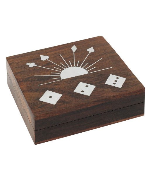 Caja de Madera para Juegos de Cartas y Dados - Estilo Clásico