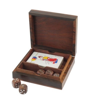Caja de Madera para Juegos de Cartas y Dados - Estilo Clásico