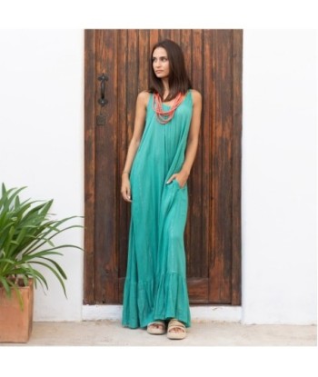 Vestido Largo Midi Verde para Mujer - Moda Elegante y Versátil, Ideal para Fiesta o Uso Diario, 100% Viscosa,