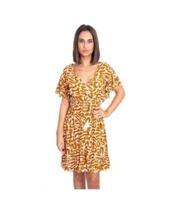 Vestido Corto Crudo Mujer Estampado Animal Print, Moda Mujer 2023, Ideal para Fiesta y Ocasiones Especiales, Ropa