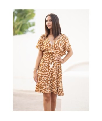 Vestido Corto Crudo Mujer Estampado Animal Print, Moda Mujer 2023, Ideal para Fiesta y Ocasiones Especiales, Ropa