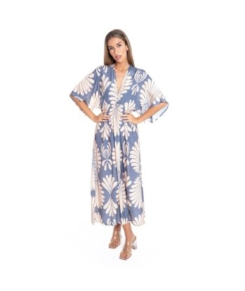 Vestido Largo Midi Azul Estampado para Mujer - Moda Elegante y Versátil para Ocasiones Especiales y Diarias