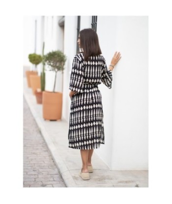Vestido Largo Midi Verde Estampado Camisero para Mujer - Moda Isla Bonita Glam - Ideal para Fiesta y Ocasiones