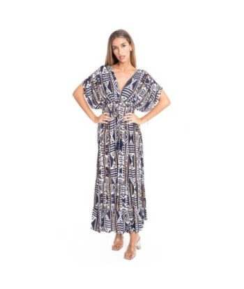 Vestido Largo Midi Azul para Mujer - Moda Elegante, Estampado Único, Ideal para Fiesta y Ocasiones Especiales,