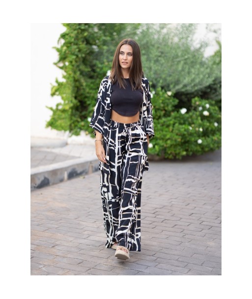 Kimono Mujer Beige Estampado Rombos - Chaqueta Ligera de Moda Isla Bonita Glam para Ocasiones Especiales y Uso