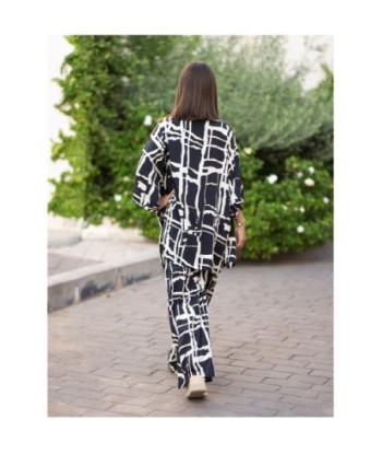 Kimono Mujer Beige Estampado Rombos - Chaqueta Ligera de Moda Isla Bonita Glam para Ocasiones Especiales y Uso