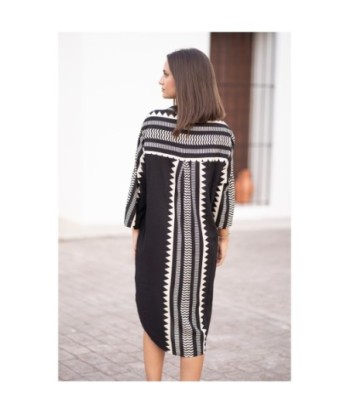 Vestido Largo Camisero Multicolor para Mujer - Moda Étnica Isla Bonita - Vestido Midi Elegante para Fiesta y Ocasiones