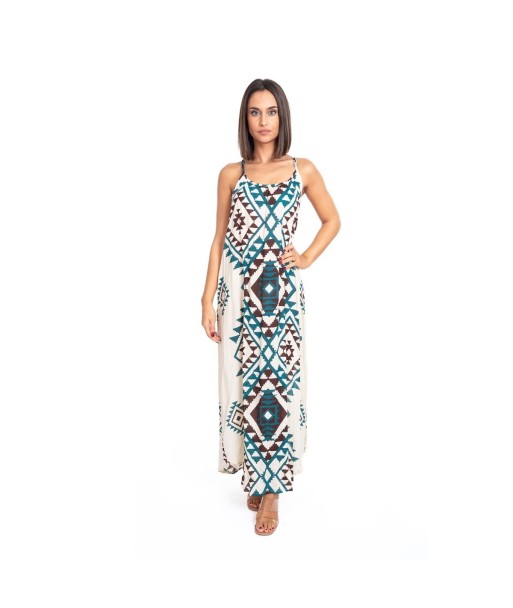 Vestido Largo Midi Azul Estampado para Mujer - Moda Elegante, Hombros Descubiertos, Perfecto para Fiesta y Ocasiones