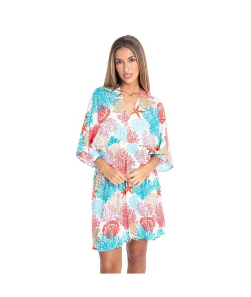 Vestido Corto de Mujer Crudo - Moda Isla Bonita Sun and Sand - Vestido Elegante para Ocasiones Especiales - Ropa