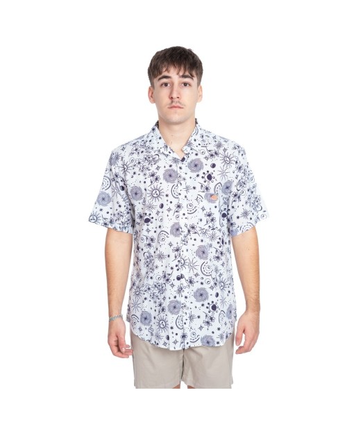 Camisa Hombre Azul Estampada de Algodón, Camisa Manga Larga Casual para Hombre, Moda Hombre Isla Bonita, Ropa