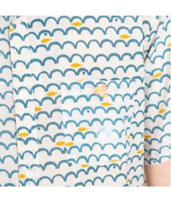 Camisa Hombre Azul Geométrico de Algodón, Manga Larga, Estilo Casual, Ideal para Otoño e Invierno, Moda Hombre