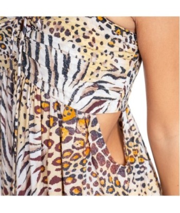 Vestido Largo Midi Azul Estampado Animal Print para Mujer - Moda Elegante y Casual - Ropa Mujer Ideal para Fiesta