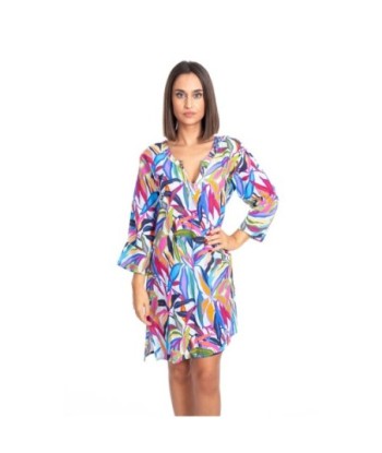Kurta Multicolor para Mujer - Moda Tropical, Manga ¾, 100% Algodón, Estilo Casual y Elegante, Perfecta para Verano