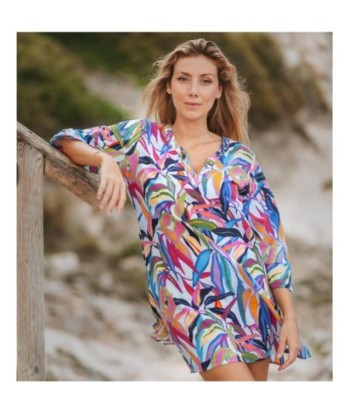 Kurta Multicolor para Mujer - Moda Tropical, Manga ¾, 100% Algodón, Estilo Casual y Elegante, Perfecta para Verano