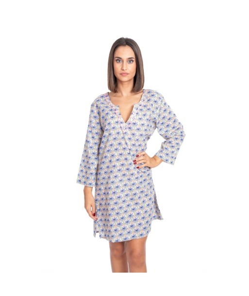 Kurta Rosa para Mujer - Moda Isla Bonita, Estilo Tropical, Manga ¾, 100% Algodón, Perfecto para Verano, Colección