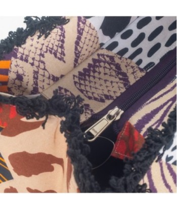 Bolso Multicolor de Algodón para Mujer - Estilo Animal Print, Cierre Cremallera, Ideal para Uso Diario y Regalos