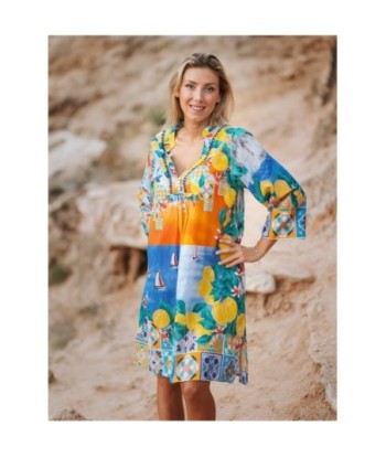 Kurta Azul para Mujer - Moda Islámica, Estilo Tropical, 100% Algodón, Ideal para Verano, Ropa Casual y Elegante,