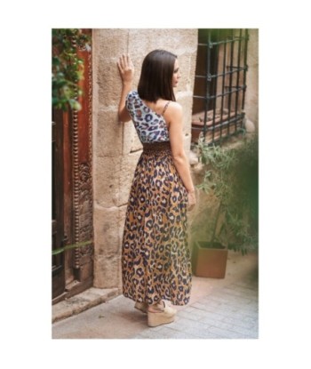 Vestido Largo Midi Azul Estampado Animal Print para Mujer - Elegante y Versátil para Ocasiones Especiales y Diarias