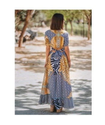 Vestido Largo Midi Azul Mujer - Moda Isla Bonita - Estilo Elegante y Fresco para Fiesta y Ocasiones Especiales