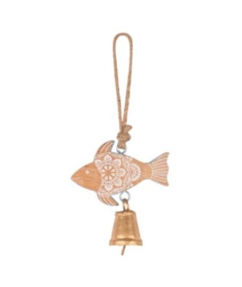 Campana Pez Decorativa de Metal para Estilo Marino y Náutico, Accesorio Ideal para Decoración de Interiores y