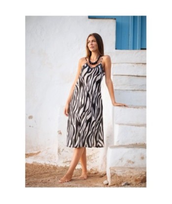Vestido Largo Midi Mujer Isla Bonita Animal Print - Elegante, Estampado, Casual, Ideal para Fiesta y Ocasiones