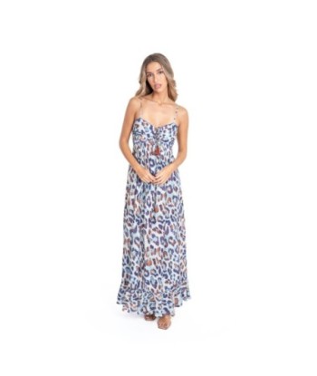 Vestido Largo Midi Blanco Estampado Animal Print para Mujer - Moda Elegante y Versátil para Ocasiones Especiales