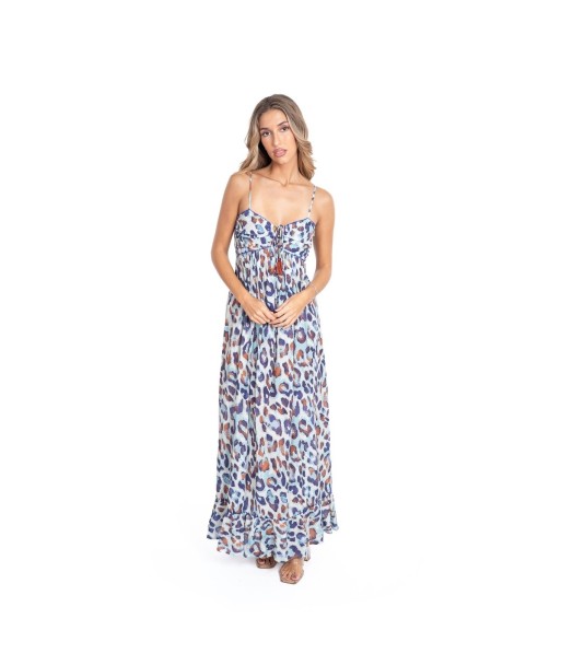 Vestido Largo Midi Blanco Estampado Animal Print para Mujer - Moda Elegante y Versátil para Ocasiones Especiales