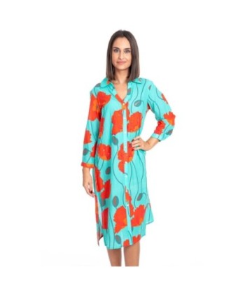 Vestido Corto Camisero Floral para Mujer - Moda Isla Bonita, Vestido Elegante para Fiesta, Estampado Azul, Ropa