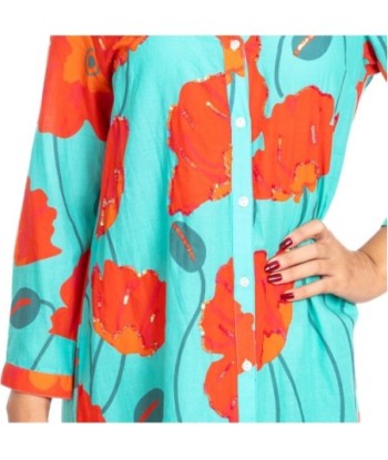 Vestido Corto Camisero Floral para Mujer - Moda Isla Bonita, Vestido Elegante para Fiesta, Estampado Azul, Ropa
