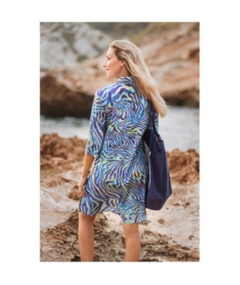 Vestido Corto Camisero Rosa Mujer - Estampado Animal Print, Manga ¾, Ideal para Fiesta y Ocasiones Especiales