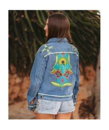 Chaqueta de Mujer Azul Camisera de Algodón, Manga ¾, Estilo Bohemio, Ideal para Otoño e Invierno, Ropa de Moda