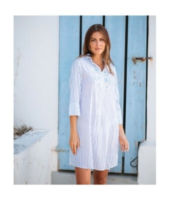Vestido Corto Camisero Estampado Azul para Mujer - Ropa de Moda Elegante, Ideal para Fiesta y Ocasiones Especiales