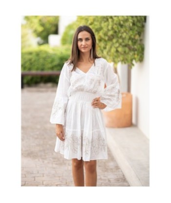 Vestido Corto Crudo para Mujer - Estilo Ibiza, Camisero, Tirantes, Perfecto para Ocasiones Especiales y Casual