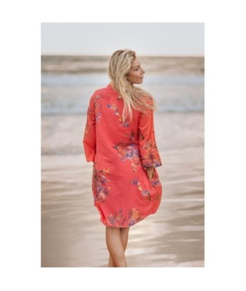 Vestido Corto Mujer Algodón Azul Camisero Estilo Tropical para Fiesta y Ocasiones Especiales - Moda Isla Bonita