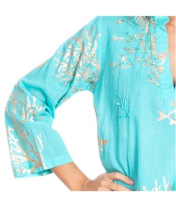 Kurta Amarillo para Mujer - Moda Isla Bonita, Camisero Corto de Algodón, Manga ¾, Estilo Casual y Elegante, Perfecto