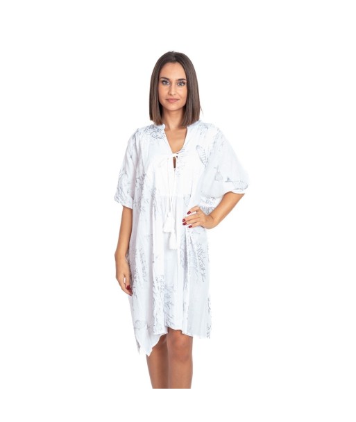 Vestido Corto Crudo para Mujer - Estilo Ibiza, Ropa de Moda Mujer, Vestido Elegante para Fiesta, 100% Algodón,