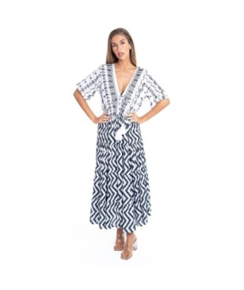 Vestido Largo Midi Blanco Estampado para Mujer, Elegante y Con Estilo, Perfecto para Ocasiones Especiales y Uso