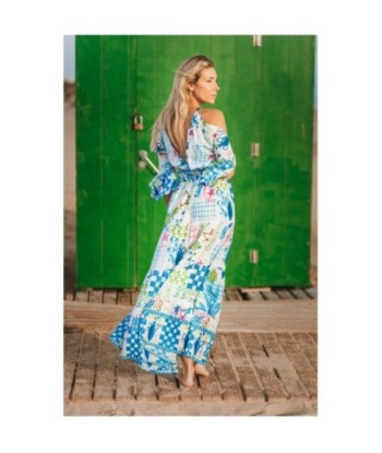 Vestido Largo Midi Estampado Blanco para Mujer - Moda Elegante y Confortable - Ideal para Fiesta y Ocasiones Especiales