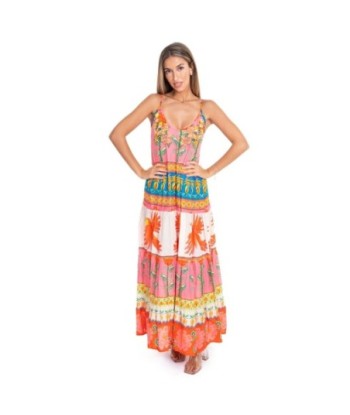 Vestido Largo Midi Multicolor para Mujer - Moda Elegante, Estampado Único, Ideal para Fiesta y Ocasiones Especiales,