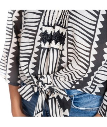 Camisa Mujer Azul Larga de Algodón, Camisera Estampada Floral, Perfecta para Ocasiones Casual y Elegantes, Moda