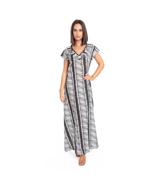 Vestido Largo Midi Azul para Mujer - Moda Étnica, Ideal para Fiesta, Casual y Ocasiones Especiales, 100% Algodón,