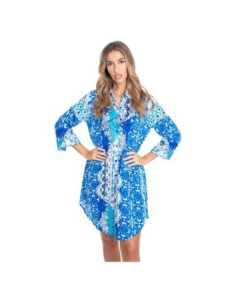 Vestido Corto Camisero Rosa Mujer - Moda Étnica Isla Bonita - Estampado Único para Fiesta y Ocasiones Especiales