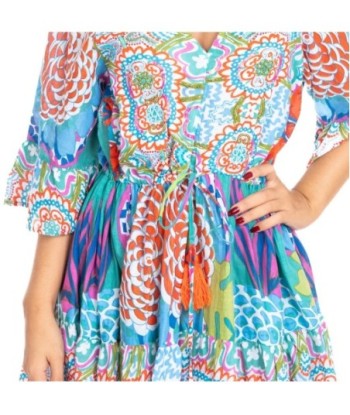 Vestido Corto Crudo Estampado para Mujer - Moda Isla Bonita Boheme - Elegante y Versátil para Fiesta, Verano y