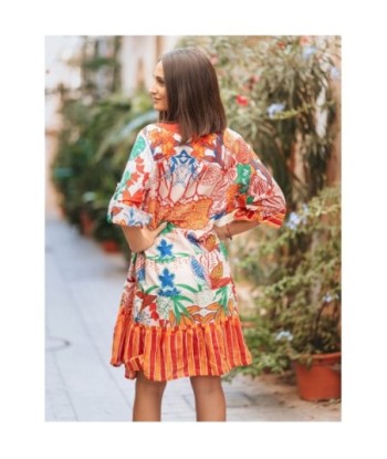 Vestido Corto Blanco Estampado para Mujer - Moda Isla Bonita Étnico, Ideal para Fiesta, Casual y Verano, 100%