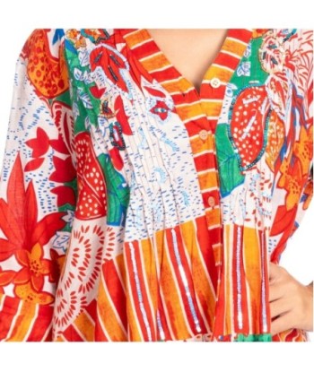 Vestido Corto Blanco Estampado para Mujer - Moda Isla Bonita Étnico, Ideal para Fiesta, Casual y Verano, 100%