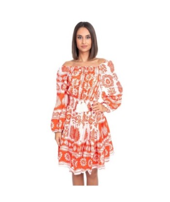 Vestido Corto Blanco para Mujer - Estilo Etnico, Manga ¾, Ideal para Fiesta y Ocasiones Especiales, 100% Algodón,