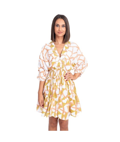 Vestido Corto Blanco Estampado para Mujer - Moda Elegante y Casual, Ideal para Fiesta y Ocasiones Especiales,