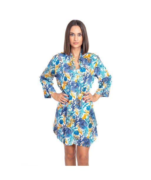 Vestido Corto Camisero Mujer Azul - Moda Isla Bonita Sun and Sand - Elegante y Con Estilo para Ocasiones Especiales